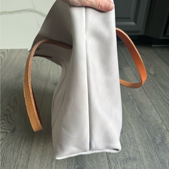 KMM & Co Leather Tote Bag in Light Gray - Picture 11 of 11